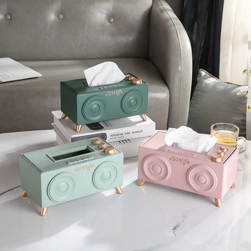 Axya Speaker-Shaped Tissue Box: Creative Desktop Storage & Decor