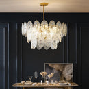 Axyaa French Glass Flower Chandelier: Modern Luxury Vintage LED Lighting for Living Room or Bedroom