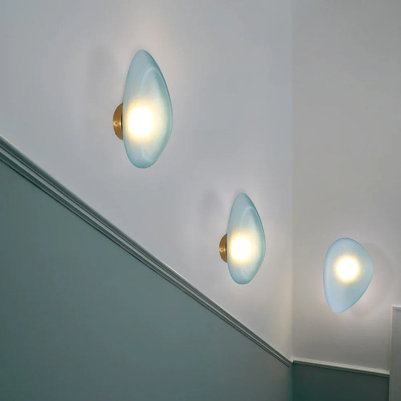 Axyaa Modern Nordic LED Wall Lamp Glass Pebble Design for Bedroom Living Room Stair Lighting
