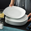 Axyaa 6-Piece 9.75" White Ceramic Porcelain Dinner Plate Set Dinnerware Tableware Service