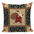 Axyaa Christmas Deer Snowman Cartoon Cushion Cover - Festive Decor Pillowcase
