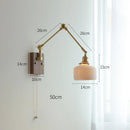 Axyaa Swing Arm Copper Wall Sconce LED Light - Bedroom Living Room Study Fixture