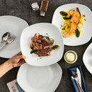 Axyaa 6-Piece 9.75" White Ceramic Porcelain Dinner Plate Set Dinnerware Tableware Service