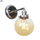 Axyaa Amber Glass Ball Wall Lights Modern LED Wall Lamp