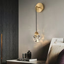 Axyaa Crystal Copper Wall Lamp Modern Background Hanging Line Lighting