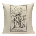 Axyaa Mexico Skull Decor Pillow Cover - Black Tarot Horror Ghost Home Decor