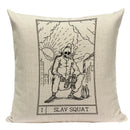 Axyaa Mexico Skull Decor Pillow Cover - Black Tarot Horror Ghost Home Decor