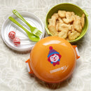 Axyaa Kids Round Bento Box with Fork & Spoon, Double-layer Lunch Box