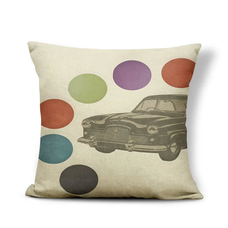 Axyaa Retro Record Camera Pillow Cover - 45X45CM