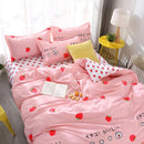 Axyaa Strawberry Pink Bedding Set: Queen & King Size Luxury Duvet Cover Set & Sheets