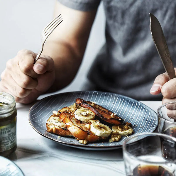 Axya Ceramic Dinner Plates Set - Porcelain Nordic Dinnerware for Snacks and Meals