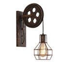 Axya Loft Industrial Pulley Wall Lamp Light Shade Iron Sconce