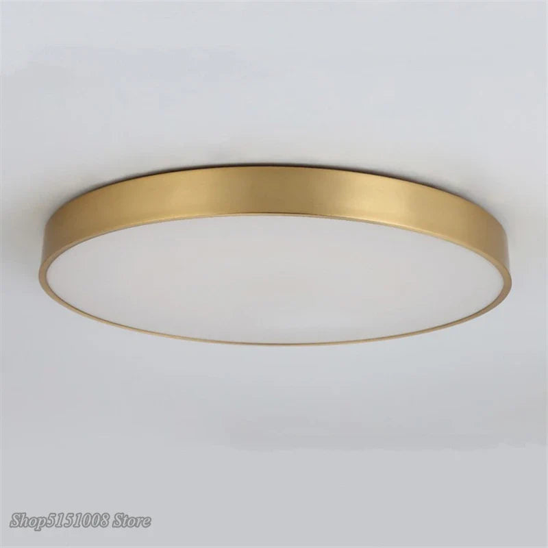 Axyaa Modern Gold Acrylic LED Ceiling Light - Ultra-thin Surface Lamp for Living Room