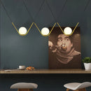 Axyaa Nordic Glass Ball Pendant Light - Minimalist Golden Black Line Lamp