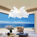 Axyaa Nordic Feather Chandelier: White Luxury Minimalist Decorative Lighting for Home