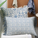 Axyaa Blue Tassel Cushion Cover - Boho Retro Style Home Decor