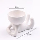 Axyaa Ceramic Little Man Statue Flower Pot Vase Home Decor Craft