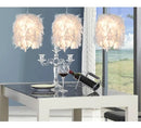 Axyaa Modern White Feather Pendant Light for Bedroom and Study Room