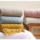 Axyaa Nordic Knitted Acrylic Throw Blanket for Cozy Home Decor & Warmth