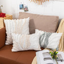 Beige Grey Tufted Coral Pillow Cover by Axyaa for Stylish Home Decor