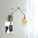 Axyaa Copper Swing Arm LED Wall Sconce - Bedroom Living Room Study Light Fixtures
