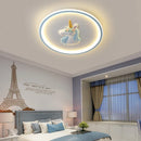 Axyaa Kids Animal Ceiling Lights with Remote Control in Blue Pink, 56W