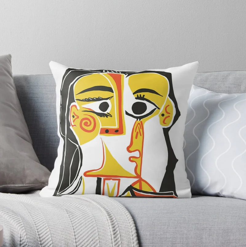 Picasso Abstract Art Decorative Cushion Cover by Axyaa