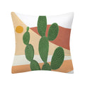 Axyaa Cactus Plant Pattern Pillow Cover Abstract Art Sofa Throw Decor Case