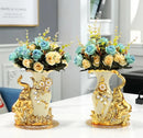 Axyaa Gold Glass Vase Light Luxury Decor for Modern Living Rooms