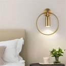 Axyaa Modern Black Gold Circle LED Wall Lamp Bedside Indoor Lighting