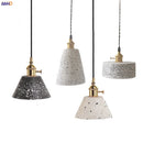 Axyaa Nordic White Cement Pendant Lights: Modern Hanging Lamp for Bar, Living Room, Kitchen