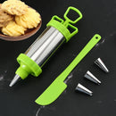 Axyaa Stainless Steel Cookie Gun Set with Icing Nozzles - Baking Tools
