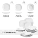 Axyaa Elisa 18-Piece Dinner Set for 6 - Ceramic Porcelain Dish Set