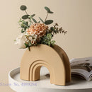 Axyaa Geometric Arch Bridge Ceramic Vase for Stylish Home Decor