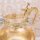 Axyaa Palace Golden Glass Teapot - Elegant Kitchen Coffee Pot for Home Decor or Gifts