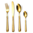 Axyaa Retro Wheat Ears Cutlery Set - Stainless Steel Steak Knife Fork Spoon Teaspoon