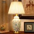 Axyaa Hand Painted Ceramic Table Lamp in Retro Chinese Style