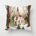 Axyaa Red Truck Christmas Tree Pattern Cushion Cover Home Decor 45X45CM