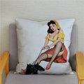 Axyaa European Sexy Women Polyester Cushion Cover 45x45cm - Chic Home Decor