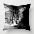 Axyaa Cat Face Print Throw Pillow Cover for Home Sofa Decor