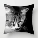 Axyaa Cat Face Print Throw Pillow Cover for Home Sofa Decor