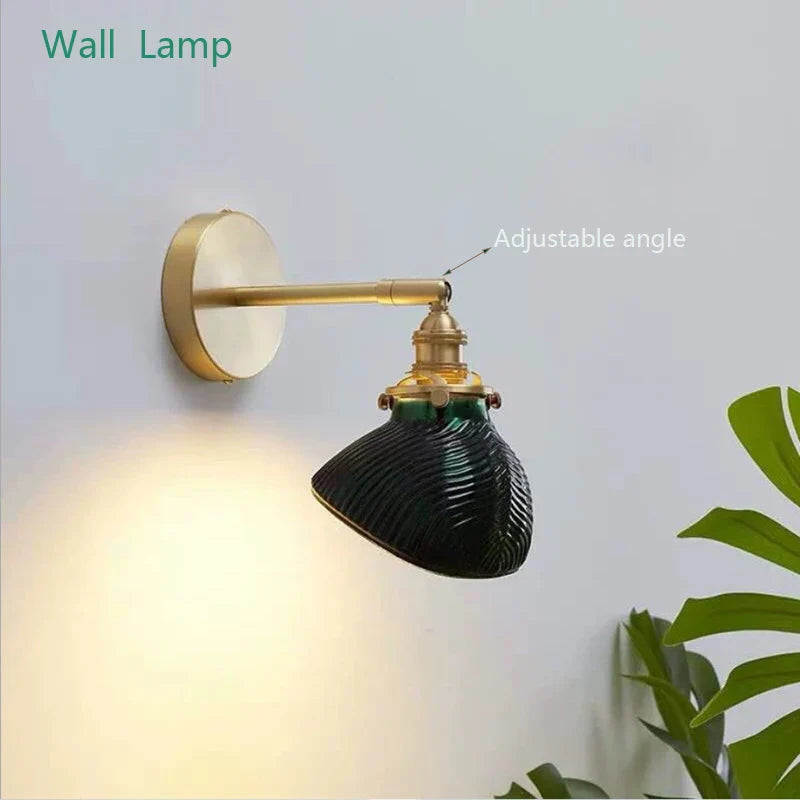 Axyaa Glass Chandelier with Green LED Lights