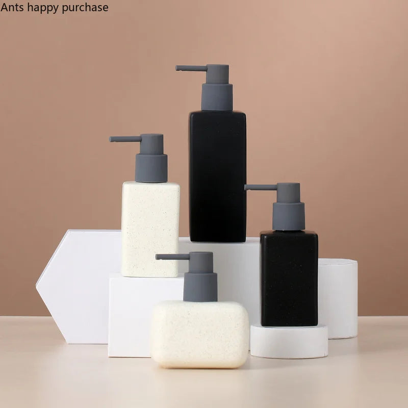 Axya Square Lotion & Hand Sanitizer Bottle Set for Bathroom Accessories