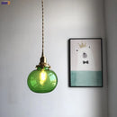 Axyaa Glass Ball Pendant Light | Nordic LED Bedroom Bathroom Lamp