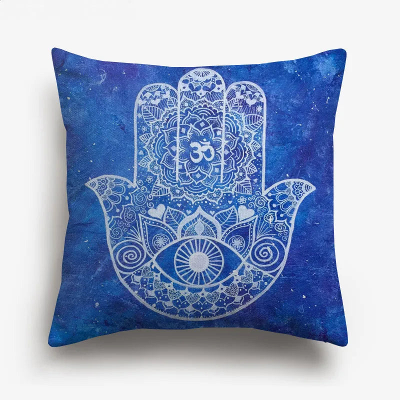 Axyaa Watercolor Turkish Evil Eye Cushion Cover Arabian Girl Portrait Pillow Case