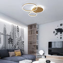 Axyaa Dimmable Modern LED Chandelier in White/Black/Gold for Living, Bedroom, Study Room
