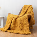 Axyaa Knit Plaid Throw Blanket 130x160cm Yellow Pink White Grey
