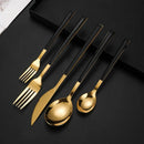 Axyaa Marble Pattern Cutlery Set: Knife, Fork, Spoon - Western Style, Stainless Steel