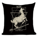 Axyaa Mexico Skull Decor Pillow Cover - Black Tarot Horror Ghost Home Decor