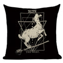 Axyaa Mexico Skull Decor Pillow Cover - Black Tarot Horror Ghost Home Decor